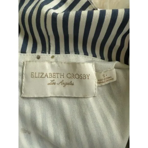 Vintage Elizabeth Crosby Los Angeles Blue/White Striped Summer Dress S - Picture 3 of 9